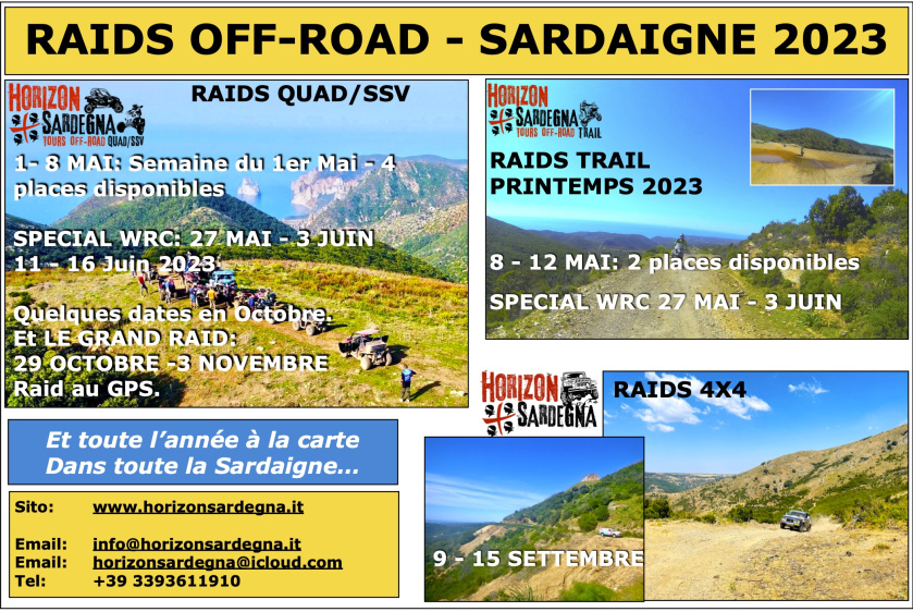 TOUR OFF-ROAD - SARDEGNA -DATE DA COMPLETARE