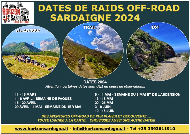 RAIDS OFF-ROAD QUAD/SSV - TRAIL - 4X4 -  DATES 2024